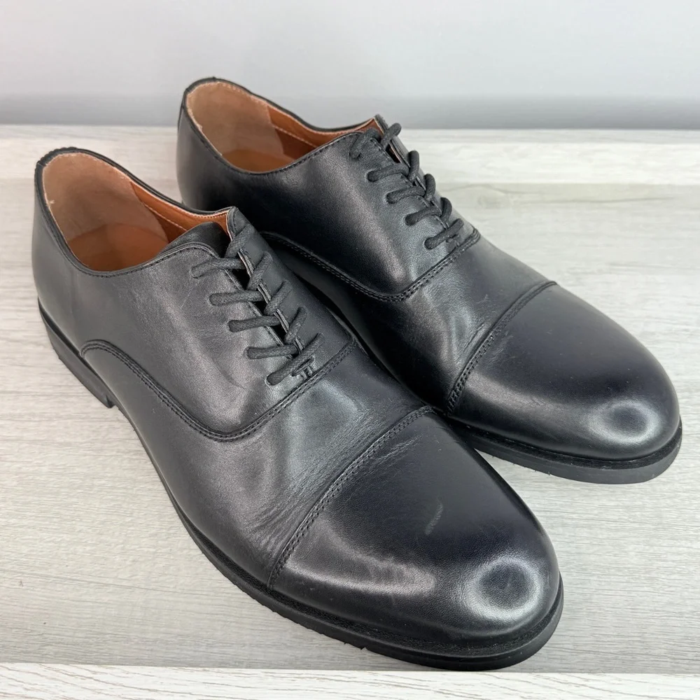 Frye Men’s Scott Cap black leather Oxford dress shoes size 7